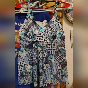 Croft & Barrow Multicolor Patterned Top (Swim Top)